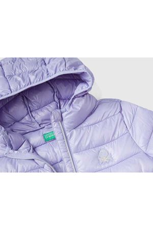 BENETTON KIZ ÇOCUK LİLA LOGOLU MEVSİMLİK İNCE PUFFER MONT