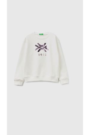 BENETTON 3J68C10D0 EKRU BİSİKLET YAKA SWEATSHIRT