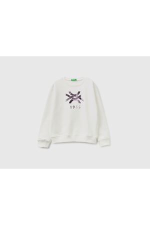 BENETTON 3J68C10D0 EKRU BİSİKLET YAKA SWEATSHIRT