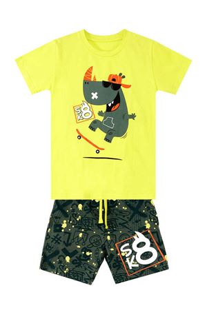 Denokids Kaykay Hipo Erkek Çocuk T-shirt Şort Takım