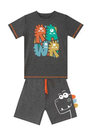 Denokids Rawr Dino Erkek Çocuk T-shirt Şort Takım