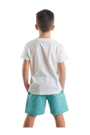 Denokids Timsah Erkek Çocuk T-shirt Gabardin Şort Takım