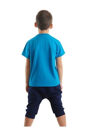 Denokids Astronot Erkek Çocuk T-shirt Kapri Şort Takım