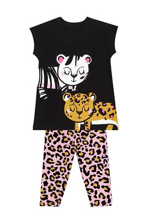 Denokids Leopar ve Zebra Kız Çocuk Tunik Tayt Takım