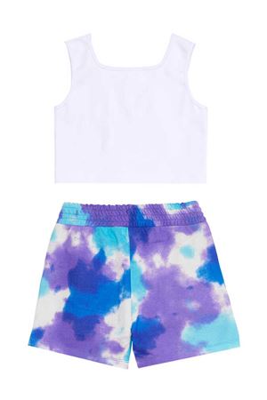 Denokids Never Mind Kız Çocuk Crop Top Batik Şort Takım