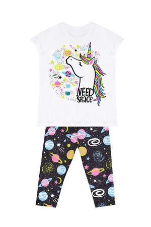 Denokids Uzayda Unicorn Kız Çocuk T-Shirt Tayt Takım