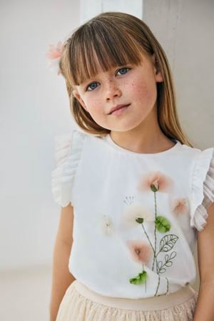 Mayoral Kız Çocuk T-Shirt 03079-50 Krem-Bej