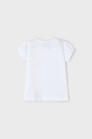 Mayoral Kız Çocuk T-Shirt 03080-19 Beyaz-Fuşya