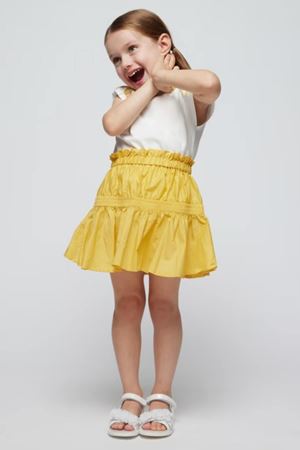 Mayoral Kız Çocuk T-Shirt 3081-55 Bal Beyaz