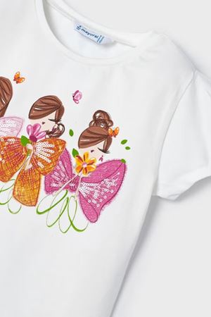 Mayoral Kız Çocuk T-Shirt 3080-20 Krem