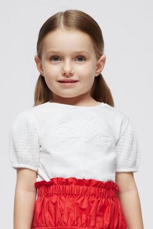 Mayoral Kız Çocuk T-Shirt 3085-69 Beyaz