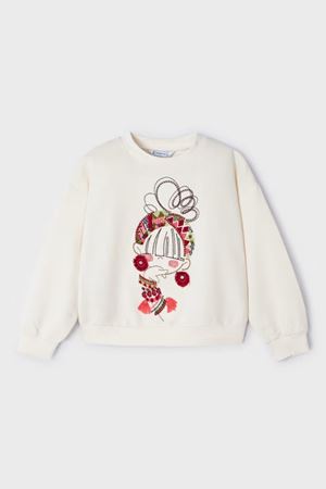 Mayoral Kız Çocuk Pulover İşlemeli Kazak 03469-40 Bej