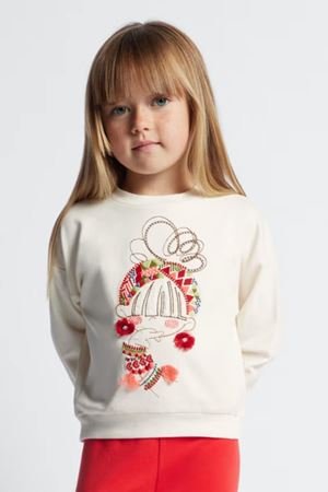 Mayoral Kız Çocuk Pulover İşlemeli Kazak 03469-40 Bej