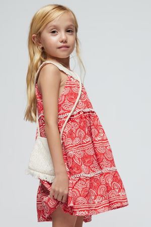 Mayoral Kız Çocuk El Çantalı Elbise 03935-83 Kırmızı