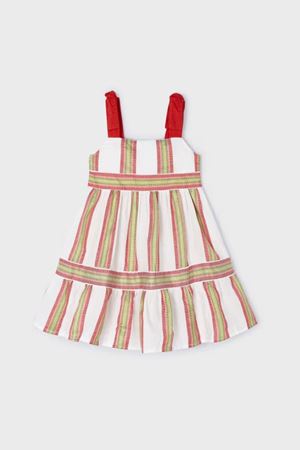 Mayoral Kız Çocuk Çizgili Elbise 03936-83 Kırmızı