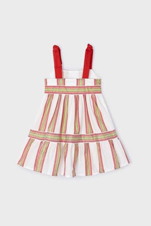 Mayoral Kız Çocuk Çizgili Elbise 03936-83 Kırmızı