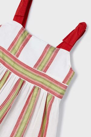 Mayoral Kız Çocuk Çizgili Elbise 03936-83 Kırmızı