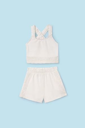 Mayoral Kız Şort Set 6275-64 Krem