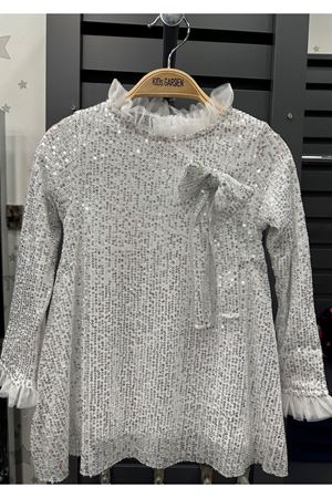 KIDS GARDEN 4186 PULLU GÜMÜŞ ELBİSE