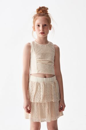 NK KIDS 34480-KREM BÜZGÜ DANTEL CROP 8/14