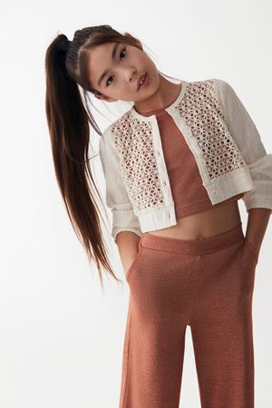 NK KIDS 36343-GÜPÜRLÜ HIRKA 8/14 KREM