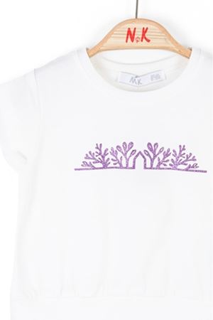 NK KIDS 36617-BAHÇE TSHIRT 1/4 EKRU/LİLA 