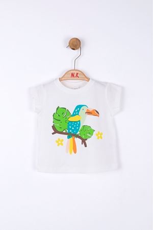 NK KIDS 36602-PARROT T-SHIRT 1/4 EKRU