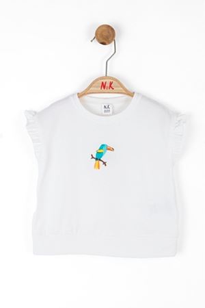 NK KIDS 36603-LITTLE PARROT T-SHIRT 1/4 EKRU