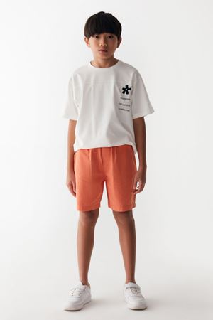 NK KIDS 46304-BORDER T-SHIRT 8/14 EKRU