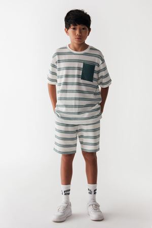 NK KIDS 46305-ÇİZGİLİ EKRU-YEŞİL 8/14