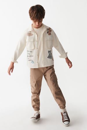 NK KIDS 46317-GRAFİTİ GÖMLEK 8/14 KREM 