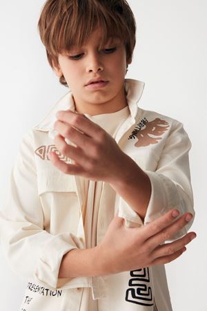 NK KIDS 46317-GRAFİTİ GÖMLEK 8/14 KREM 