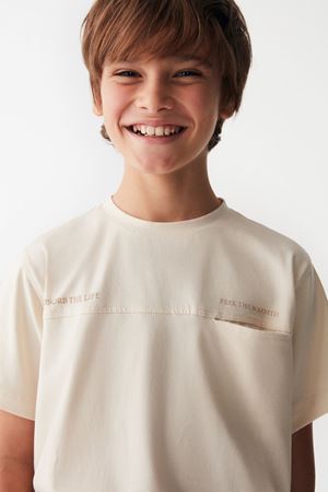 NK KIDS 46319-JAGUAR T-SHIRT 8/14 KREM 