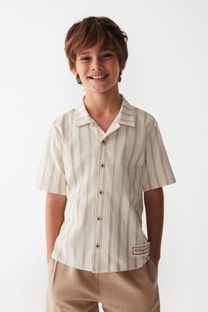 NK KIDS 46332-BORDER GÖMLEK 8/14 KREM 