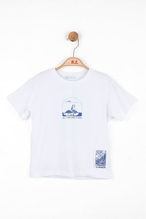 NK KIDS 46521-PREMIER T-SHIRT 4/8 BEYAZ/MAVİ