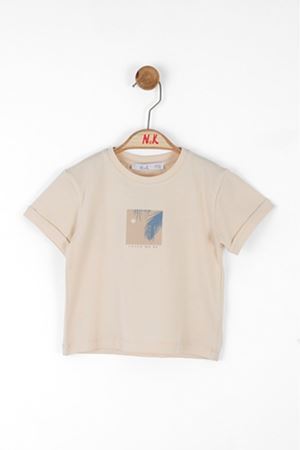 NK KIDS 46611-RELAX T-SHIRT KREM-MAVİ 1/4