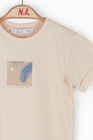NK KIDS 46611-RELAX T-SHIRT KREM-MAVİ 1/4
