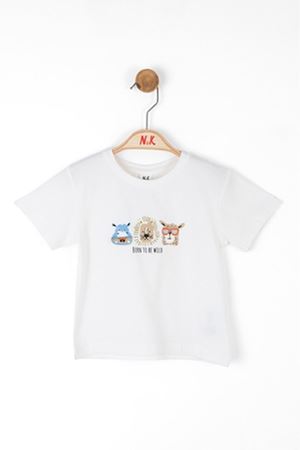 NK KIDS 46613-LION T-SHIRT 1/4 EKRU