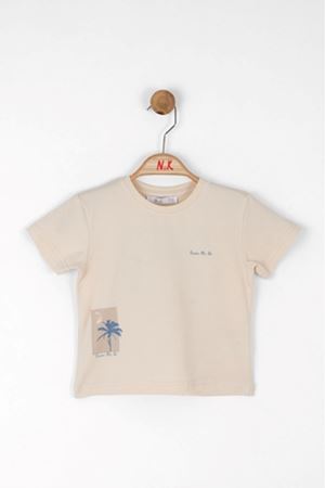 NK KIDS 46615-SOFT T-SHIRT KREM/LACİVERT 1/4
