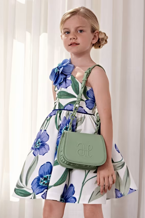 MAYORAL 5053-9 MAVİ ABEL&LULA KETEN ELBİSE 