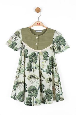 NK KIDS 76500-INDIA ELBİSE 4/8 HAKİ