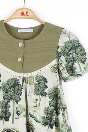 NK KIDS 76500-INDIA ELBİSE 4/8 HAKİ