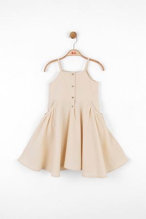 NK KIDS 76503-PİKE ELBİSE KREM 4/8