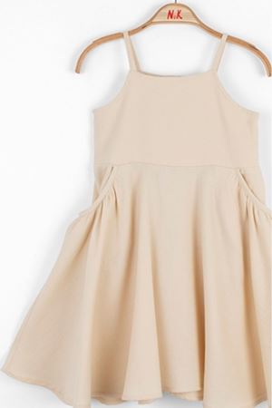 NK KIDS 76503-PİKE ELBİSE KREM 4/8