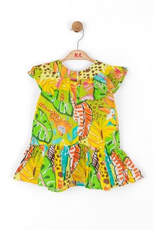 NK KIDS 76601-KARAYİP ELBİSE 1/4 YEŞİL 