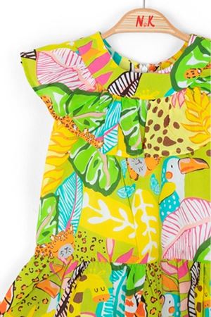 NK KIDS 76601-KARAYİP ELBİSE 1/4 YEŞİL 