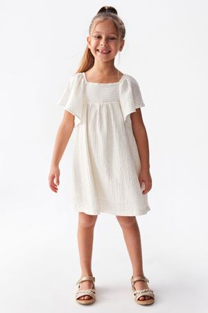 NK KIDS 76513-PERU JİLE ELBİSE 4/8 KREM