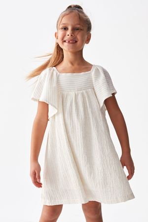 NK KIDS 76513-PERU JİLE ELBİSE 4/8 KREM