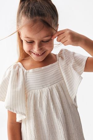 NK KIDS 76513-PERU JİLE ELBİSE 4/8 KREM