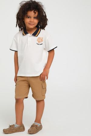 ESCABEL 1713 KREM/LACİ 86*110 BEBE POLO T-SHIRT